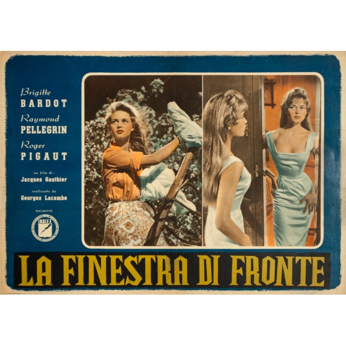 Original vintage movie poster - La Finestra Di Fronte Bardot Italien - 27 by 19.3 inches