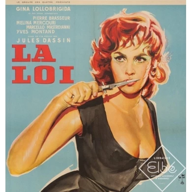 Original vintage movie poster - YVES THOS - 1959 - La Loi France - 31.1 by 23.2 inches - 2