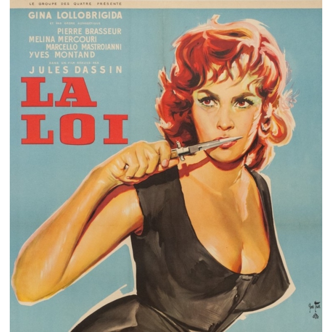 Affiche ancienne de cinéma - YVES THOS - 1959 - La Loi France - 79 par 59 cm - 2