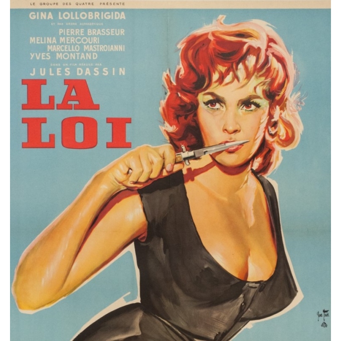 Original vintage movie poster - YVES THOS - 1959 - La Loi France - 31.1 by 23.2 inches - 2 Original vintage movie poster - YVES THOS - 1959 - La Loi France - 31.1 by 23.2 inches - 2