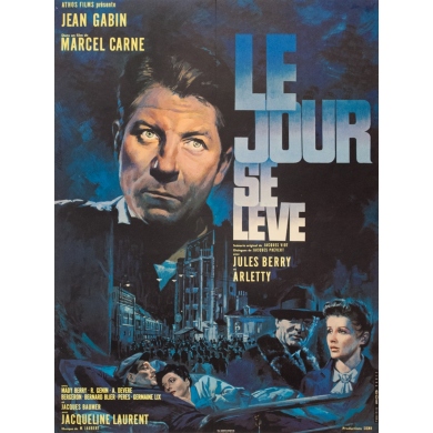 Affiche ancienne de cinéma - FOG PARIS - 1939 - Le Jour Se Leve Jean Gabin - 77 par 58 cm