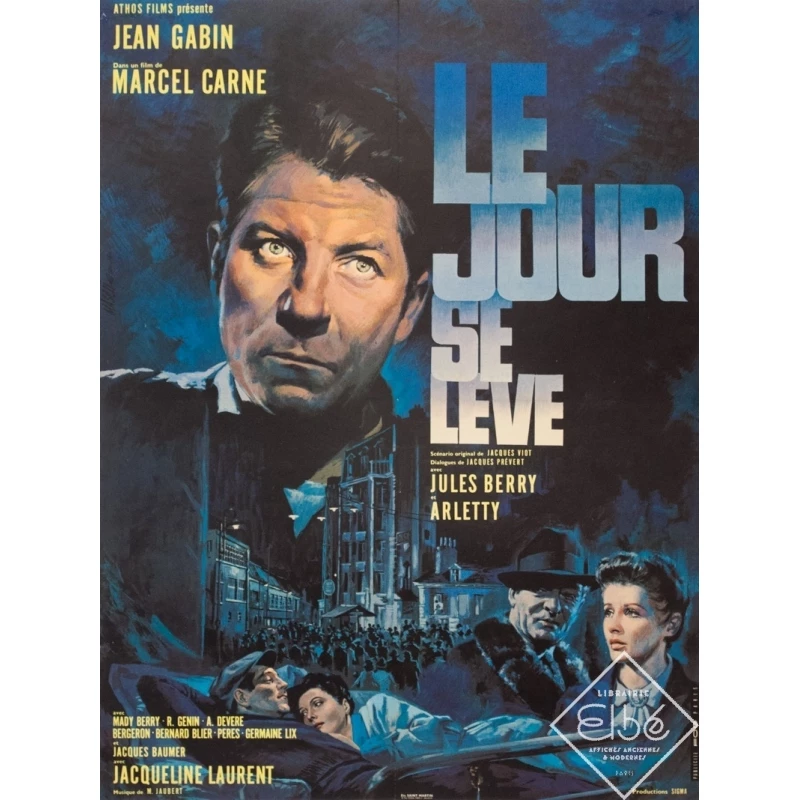 Vintage movie poster from 1939 Le Jour Se Leve Jean Gabin by FOG PARIS
