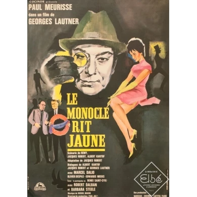 Original vintage movie poster - 1964 - Le Monocle Rit Jaune - 30.7 by 22 inches