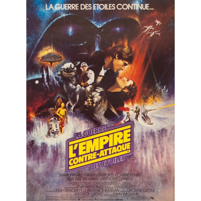 Original vintage movie poster - 1980 - L'Empire Contre Attaque La Guerre Des Etoiles Star Wars Petit Format - 20.5 by 15 inches