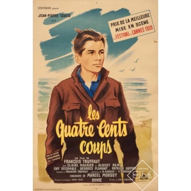 Affiche ancienne de cinéma - Grinson - 1959 - Les Quatre Cents Coups François Truffaut - 60 par 40 cm
