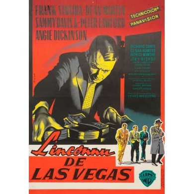 Original vintage movie poster - JM - 1960 - L'Inconnu De Las Vegas - 31.5 by 22 inches