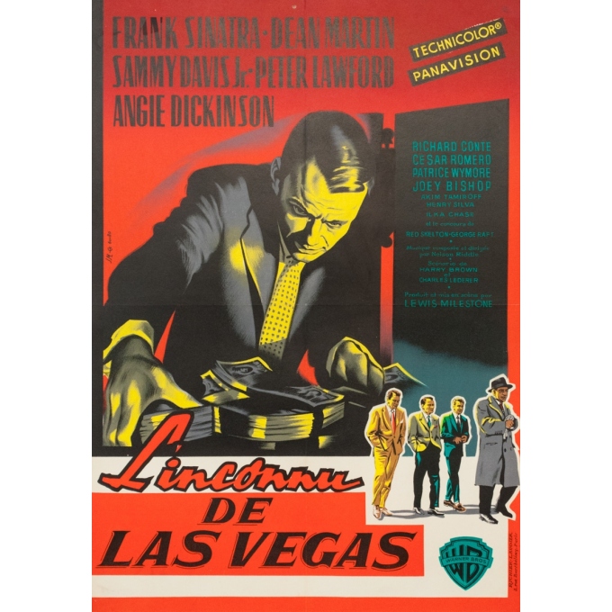 Original vintage movie poster - JM - 1960 - L'Inconnu De Las Vegas - 31.5 by 22 inches