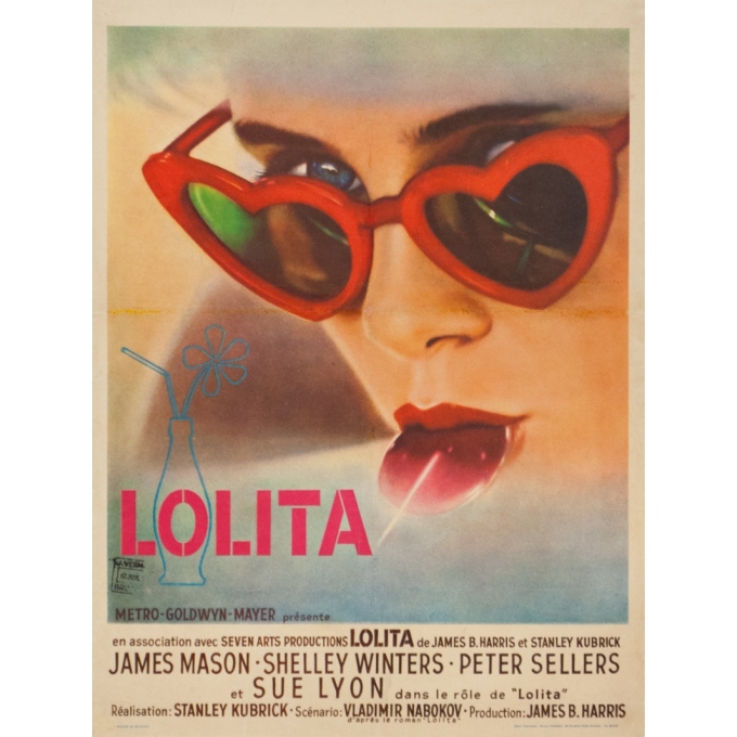 Affiche ancienne de cinéma - 1962 - Lolita Belge - 48 par 36 cm