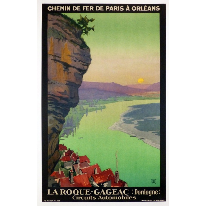 Affiche originale La Roque-Gageac, Dordogne. Elbé Paris.