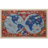 Vintage travel poster - Lucien Boucher - 1950 - Planisphère Air France - 28.4 by 19.7 inches - 2