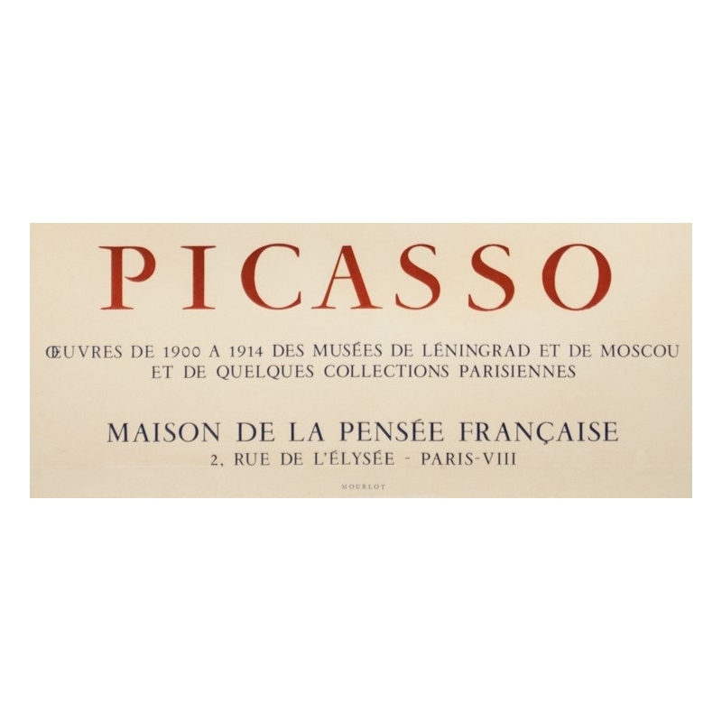 Vintage exhibition poster - Picasso - 1954 - Maison De La Pensée Française - 28 by 18.9 inches - 3