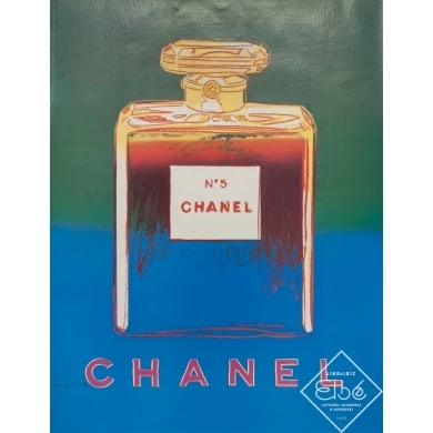 Vintage advertising poster - Andy Warhol - 1997 - Chanel N°5 Vert Bleu - 28.7 by 22 inches