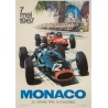 Affiche ancienne originale - Michael Turner - 1967 - Monaco 25E Grand Prix Automobile - 65 par 43 cm