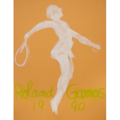 Vintage poster - Garache - 1990 - Roland Garros 1990 - 29.5 by 22.8 inches