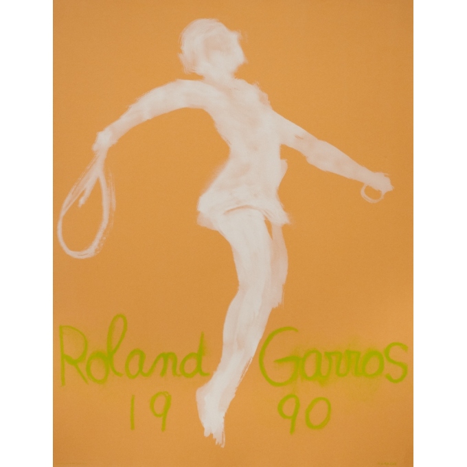 Affiche ancienne originale - Garache - 1990 - Roland Garros 1990 - 75 par 58 cm