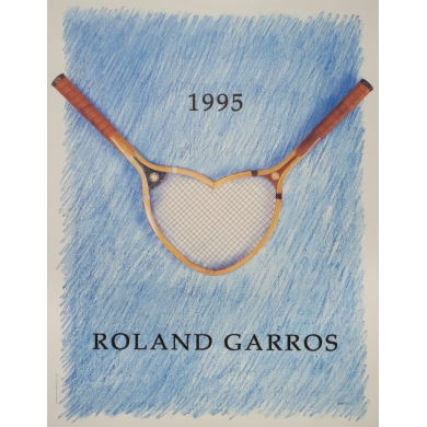 Affiche ancienne originale - Donald Lepski - 1995 - Roland Garros 1995 - 75.5 par 59 cm