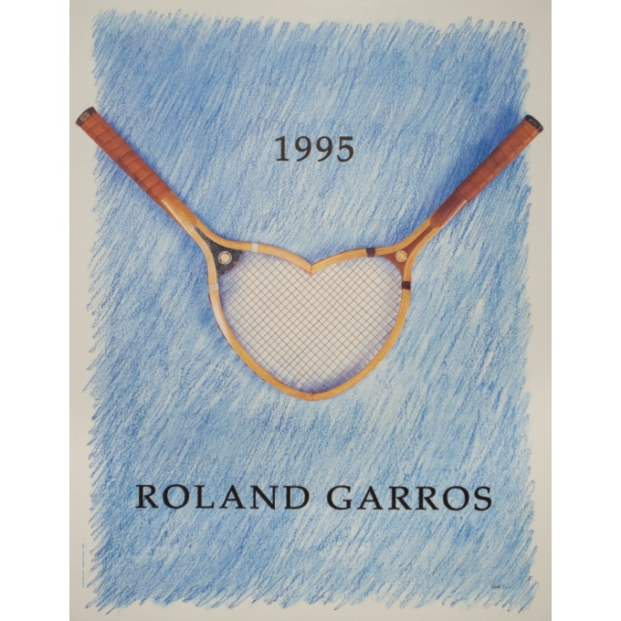 Affiche ancienne originale - Donald Lepski - 1995 - Roland Garros 1995 - 75.5 par 59 cm