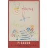 Affiche ancienne - Picasso - 1960 - Exposition Faunes et Flore Galerie Lucie Weill - 75 par 50 cm