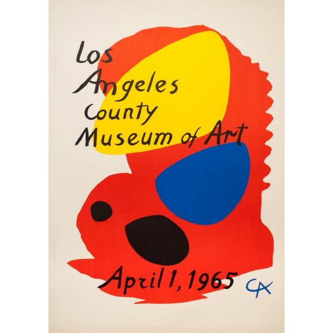 Affiche ancienne d'exposition - Calder - 1965 - Los Angeles County Museum Of Art - 95 par 67 cm