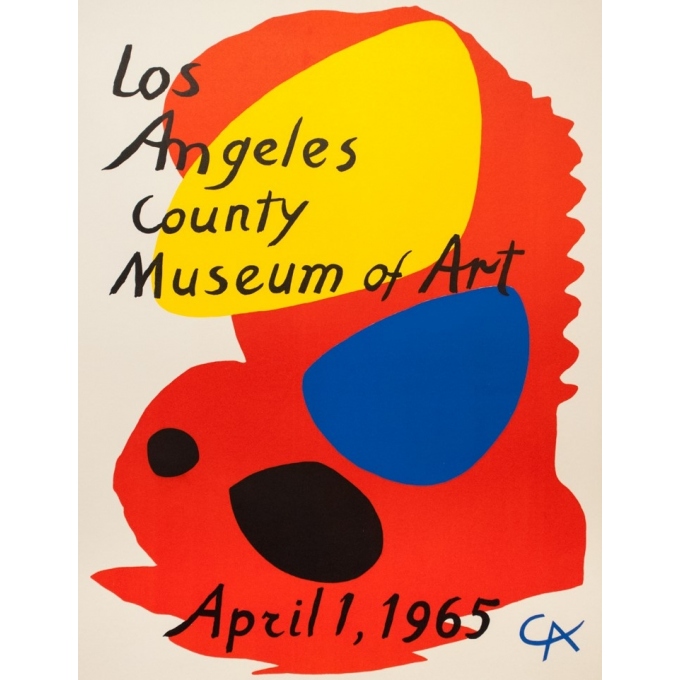 Affiche ancienne d'exposition - Calder - 1965 - Los Angeles County Museum Of Art - 95 par 67 cm - 2