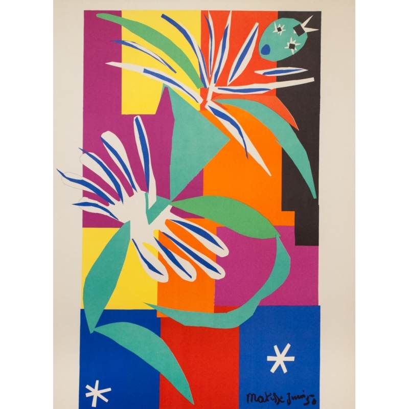Affiche ancienne de voyage - Henri Matisse - 1950 - Nice - 99 par 63.5 cm - 2