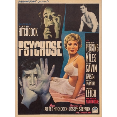 Original vintage movie poster - 1960 - Psychose Alfred Hitchcock Small Size - 18.5 by 14 inches