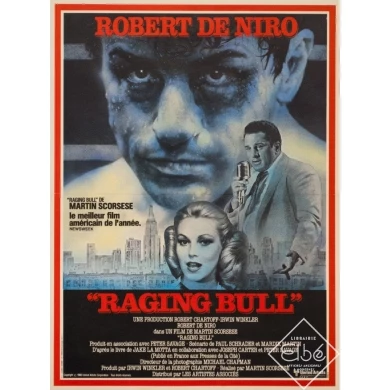 Affiche ancienne de cinéma - 1980 - Raging Bull Robert De Niro Martin Scorsese, modèle B - 54 par 40.5 cm