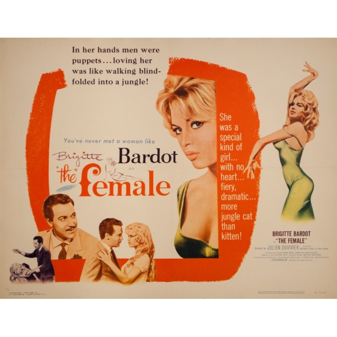 Affiche ancienne de cinéma - 1960 - The Female Bardot - 70 par 54 cm