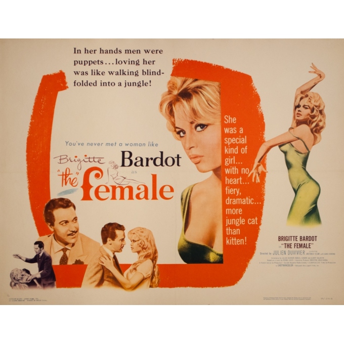 Original vintage movie poster - 1960 - The Female Bardot - 27.6 by 21.3 inches