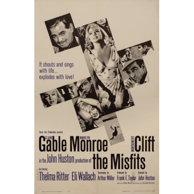 Original vintage movie poster - 1961 - The Misfits One Sheet Usa Marilyn Monroe - 41.7 by 27 inches