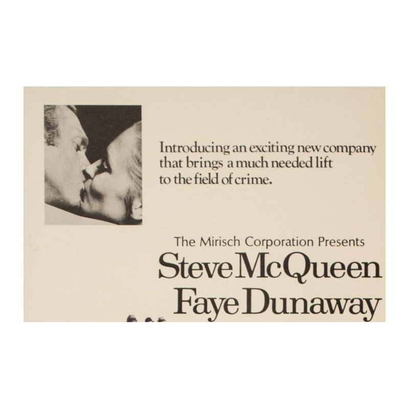 Affiche ancienne de cinéma - 1967 - The Thomas Crown Affair Australie - 76 par 33.5 cm - 2