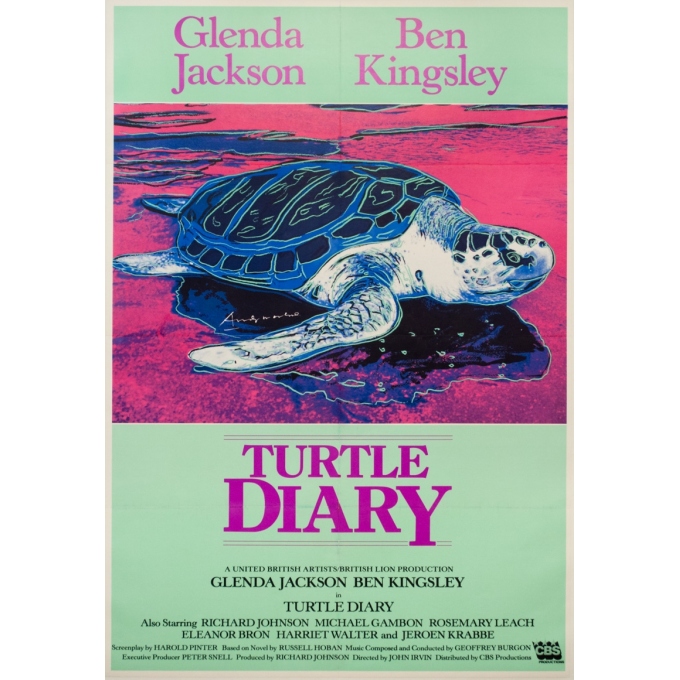 Affiche ancienne de cinéma - Andy Warhol - 1985 - Turtle Diary - 101 par 70 cm