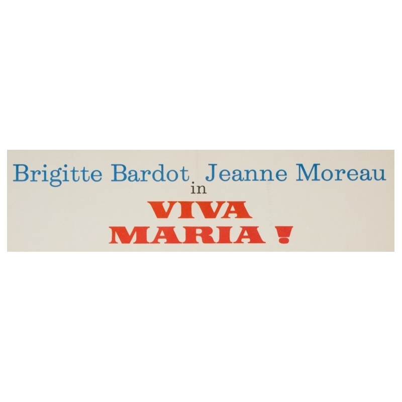 Original vintage movie poster - 1966 - Viva Maria Bardot Moreau Germany- 23.6 by 33.1 inches - 2