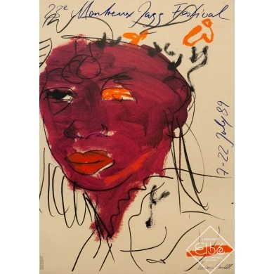 Vintage advertising poster - Luciano Castell - 1989 - 23eme Festival De Jazz De Montreux - 24 by 37.4 inches