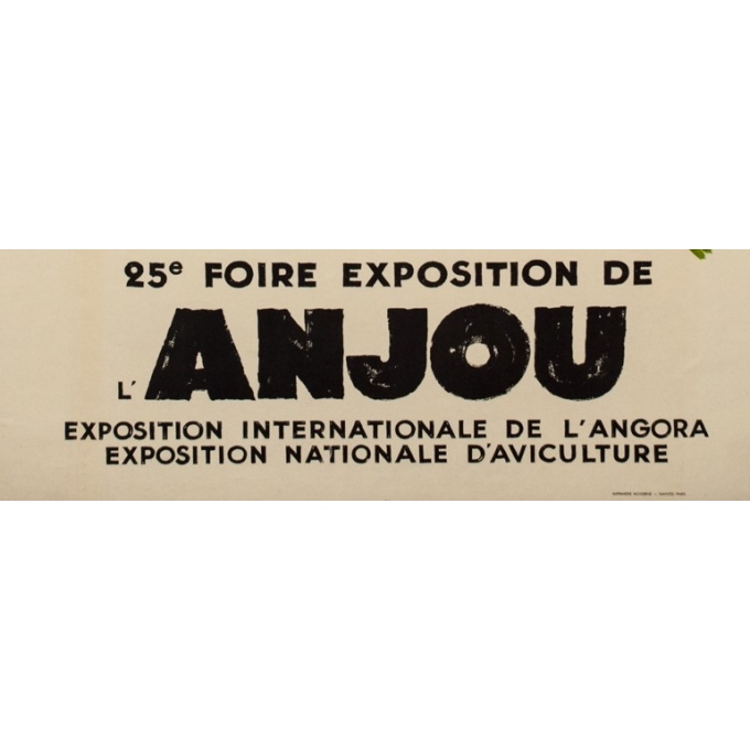 Affiche ancienne d'exposition - Jean mercier - 1953 - 25eme Foire Exposition D'Anjou - 78 par 118 cm - 3