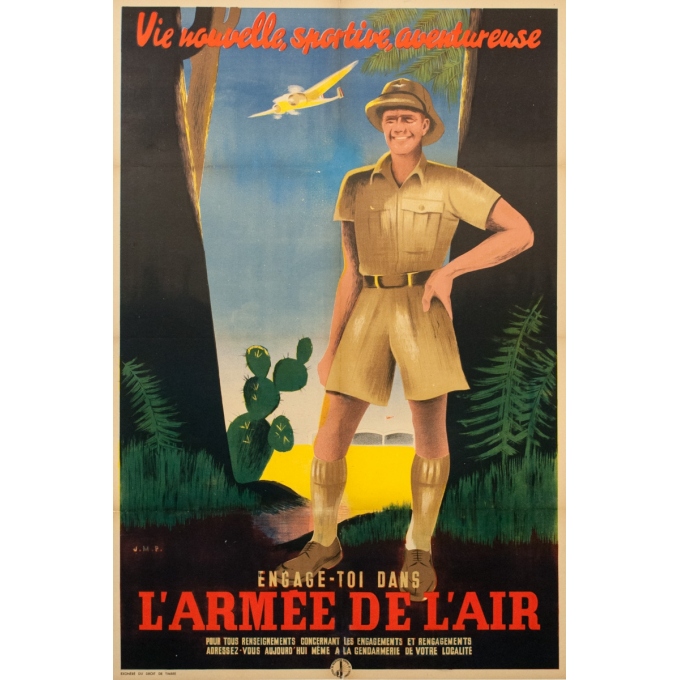 Vintage advertising poster - J.M.P -Circa 1925 - Engage Toi Dans L'Armee De L'Air - 46.6 by 31.5 inches Vintage advertising poster - J.M.P -Circa 1925 - Engage Toi Dans L'Armee De L'Air - 46.6 by 31.5 inches