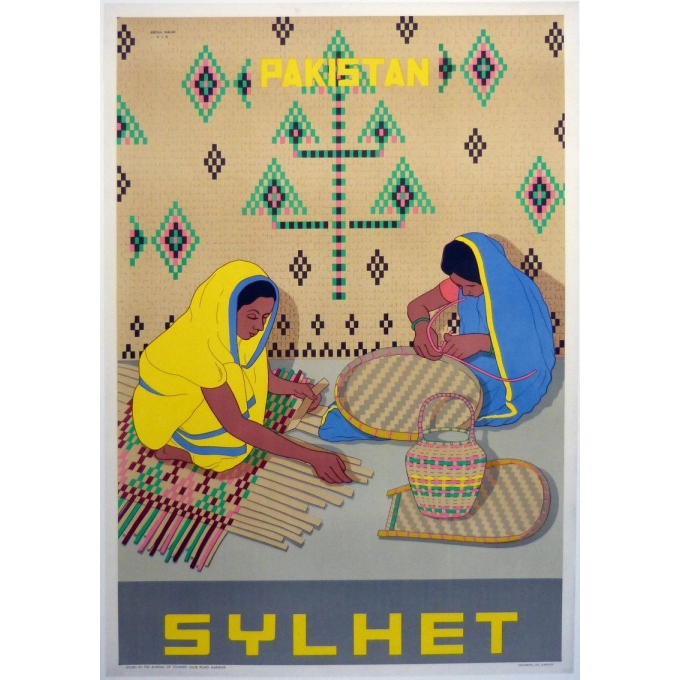 Affiche originale Pakistan Sylhet. Elbé Paris.