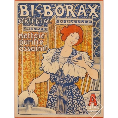 Vintage advertising poster - L. Kowalsky - 1900 - Bi Borax - 33.5 by 25.6 inches