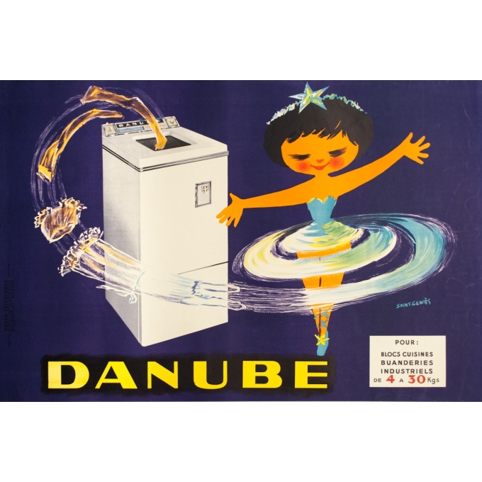Affiche ancienne de publicité - Saint-Géniès - 1950s - Danube - 116 par 78 cm