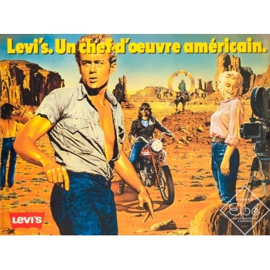 Vintage advertising poster - P.Peyrole - 1970 - Levi's Small Size - 23.6 by 17.7 inches