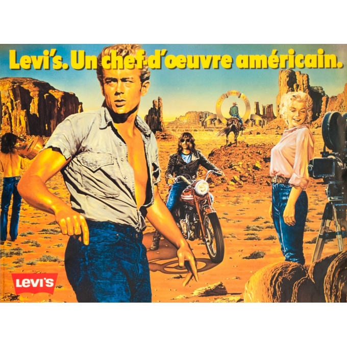 Affiche ancienne de publicité - P.Peyrole - 1970 - Levi's Petit Format - 60 par 45 cm