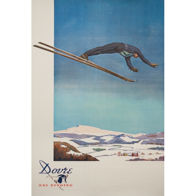 Vintage advertising poster - G. Hansen - 1960 - Ski Russia Dovre - 35.4 by 24.8 inches