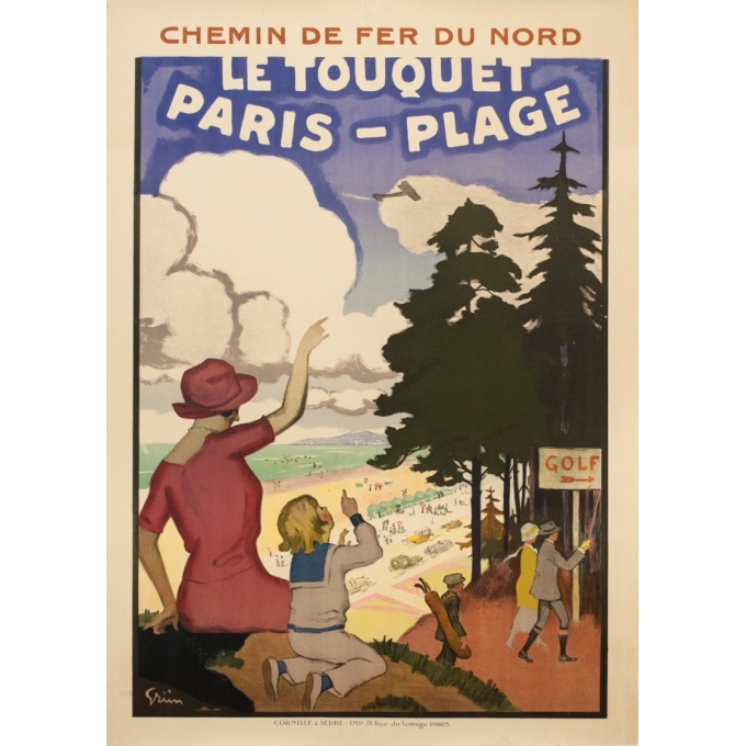 Vintage travel poster - Grün - 1925 - Le Touquet Paris Plage France Golf - 40.9 by 29.7 inches