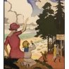 Affiche ancienne de voyage - Grün - 1925 - Le Touquet Paris Plage France Golf - 104 par 75.5 cm - 2