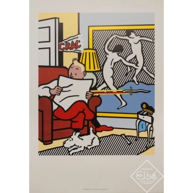Silkscreen poster - Roy Lichtenstein - 1995 - Tintin Et Milou - 39.4 by 27.6 inches