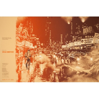 Silkscreen poster - Martin Ansin - 2013 - Taxi Driver N°83 - 35.8 by 24 inches