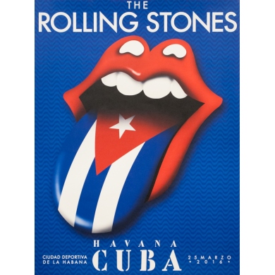 Silkscreen poster - 2016 - The Rolling Stones Havana Cuba La Havane 2016 - 24 by 18.1 inches