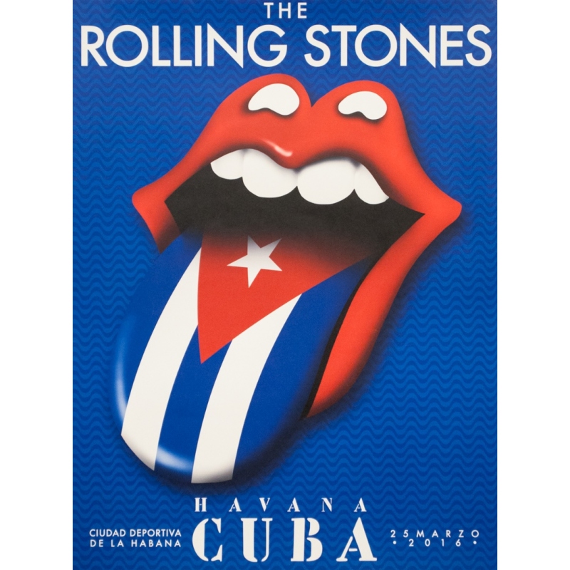 Affiche sérigraphiée originale - 2016 - The Rolling Stones Havana Cuba La Havane 2016 - 61 par 46 cm