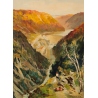 Affiche ancienne de voyage - E.Paul Champseix - 1936 - Marèges Corrèze Par Bort Ou Ussel - 97.5 par 61 cm - 2