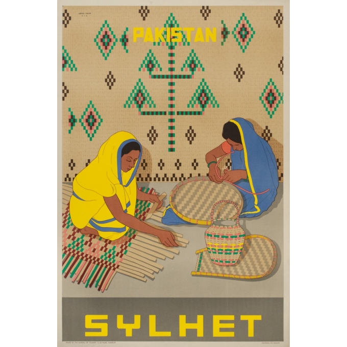 Vintage travel poster - Abdul Halim G.I.A - 1960 - Pakistan Sylhet - 35.4 by 23.8 inches